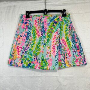Lilly Pulitzer Wrap Front Skort 4 Floral Catch the Wave Tropical Summer